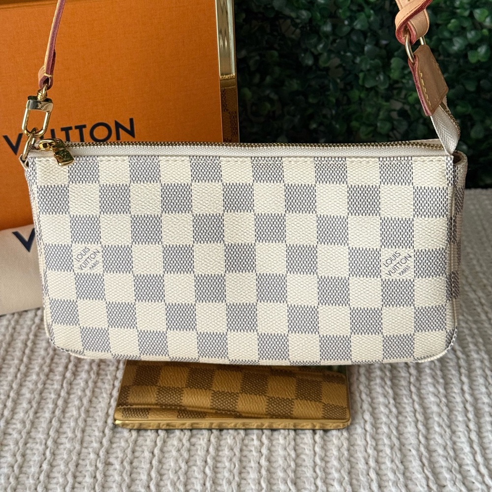 Louis Vuitton Damier Azur Pochette Accessories NM Full Set Authentic - Picture 2 of 9